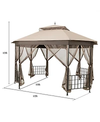 10 x 12 Octagonal Patio Gazebo with Mosquito Net