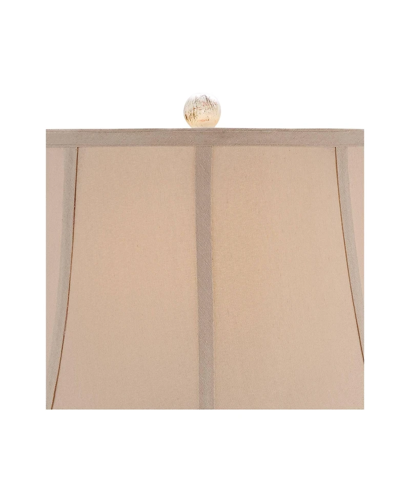 Regency Hill Rustic Country Cottage Table Lamps 29" Tall Set of 2 Crackled Ivory Glaze Ceramic Beige Bell Shade for Bedroom Living Room House Bed