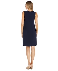 R & M Richards Women's Floral Printed Jacket and Necklace Dress Set