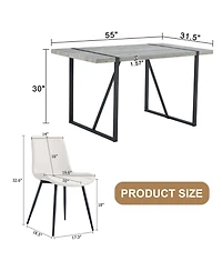 Streamdale Grey Marble Table & 6 Pu Chairs