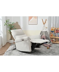 Streamdale 270 Swivel Rocker Recliner, Small Space Sofa, Fabric Gray