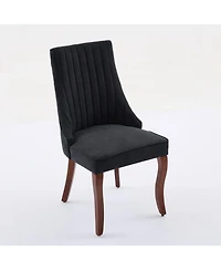 Streamdale Rayon Linen Dining Chairs, Set of 2 (Black