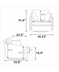 Streamdale Corduroy Swivel Accent Chair with Pillows
