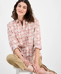 Nautica Jeans Women's Button-Front Roll-Tab Shirt