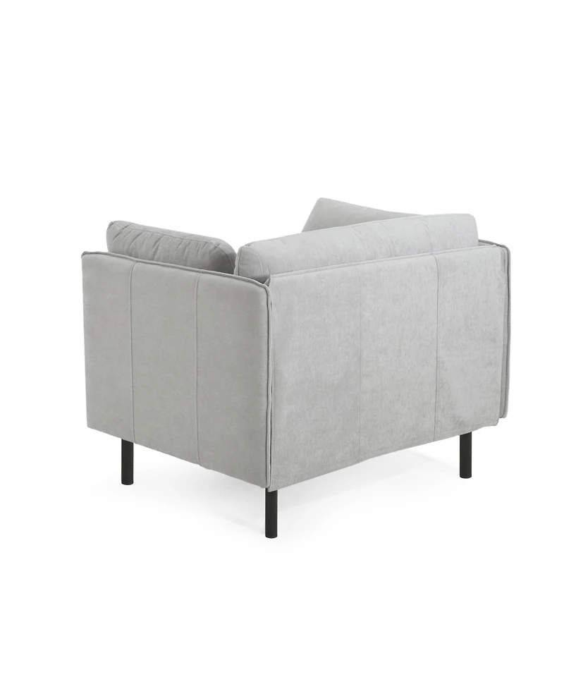 Streamdale Vintage Lounge Chair Grey Polyester, Wood Frame, Steel Legs