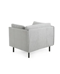 Streamdale Vintage Lounge Chair Grey Polyester, Wood Frame, Steel Legs