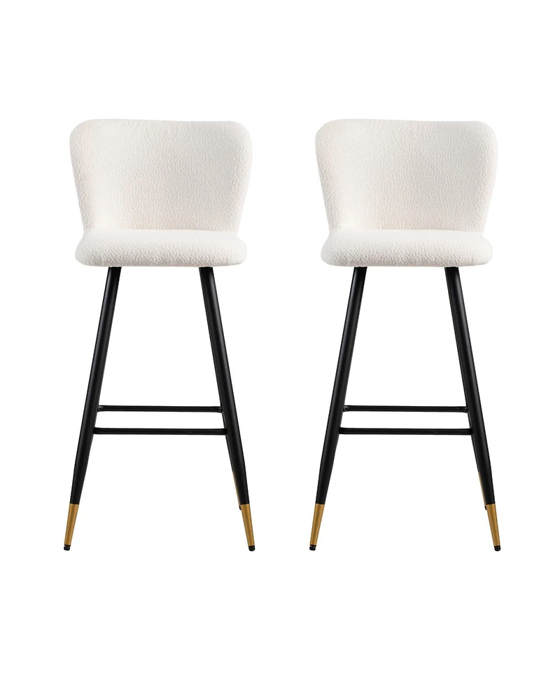 Streamdale Modern 30" Barstool with White Seats and Black & Gold Accents