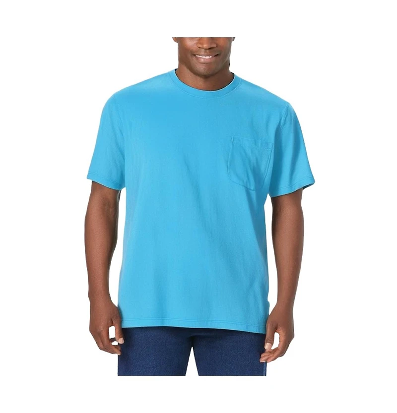 KingSize Big & Tall Shrink-Less Lightweight Longer-Length Crewneck Pocket T-Shirt