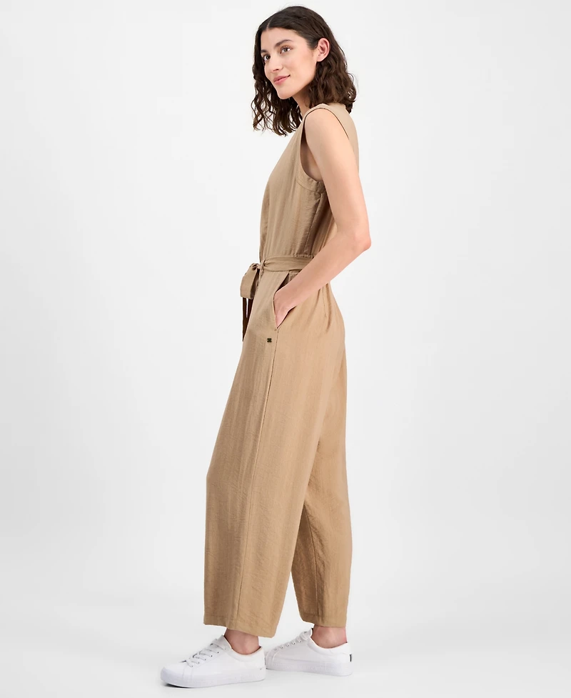 Nautica Jeans Women's Sleeveless Belted Jumpsuit
