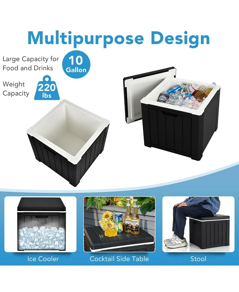 10 4-in-1 Gallon Storage Cooler for Picnic and Outdoor Activities