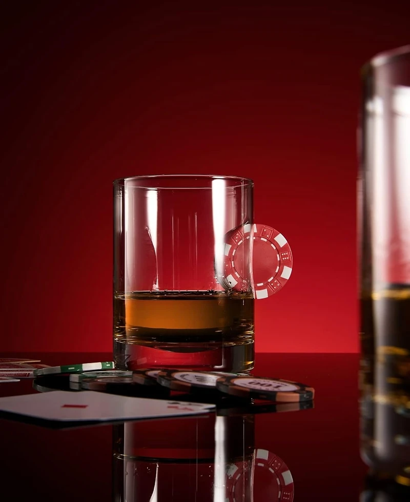 The Wine Savant Poker Chip Whiskey Glasses, Set of 2