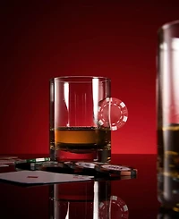 The Wine Savant Poker Chip Whiskey Glasses, Set of 2