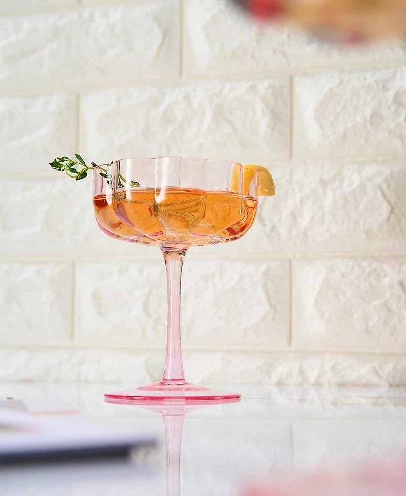 The Wine Savant Flower Coupe Cocktail Glasses, Set of 2