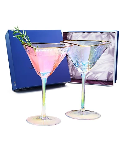 The Wine Savant Classic Hammered Martini Glasses, Set of 2