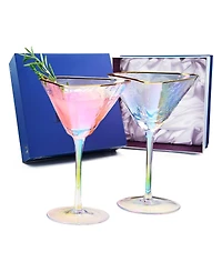 The Wine Savant Classic Hammered Martini Glasses, Set of 2