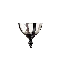 John Timberland Bellagio Vintage Outdoor Wall Light Fixtures Set of 2 Texturized Black Downbridge 16 1/2" Clear Hammered Glass for Post Exterior
