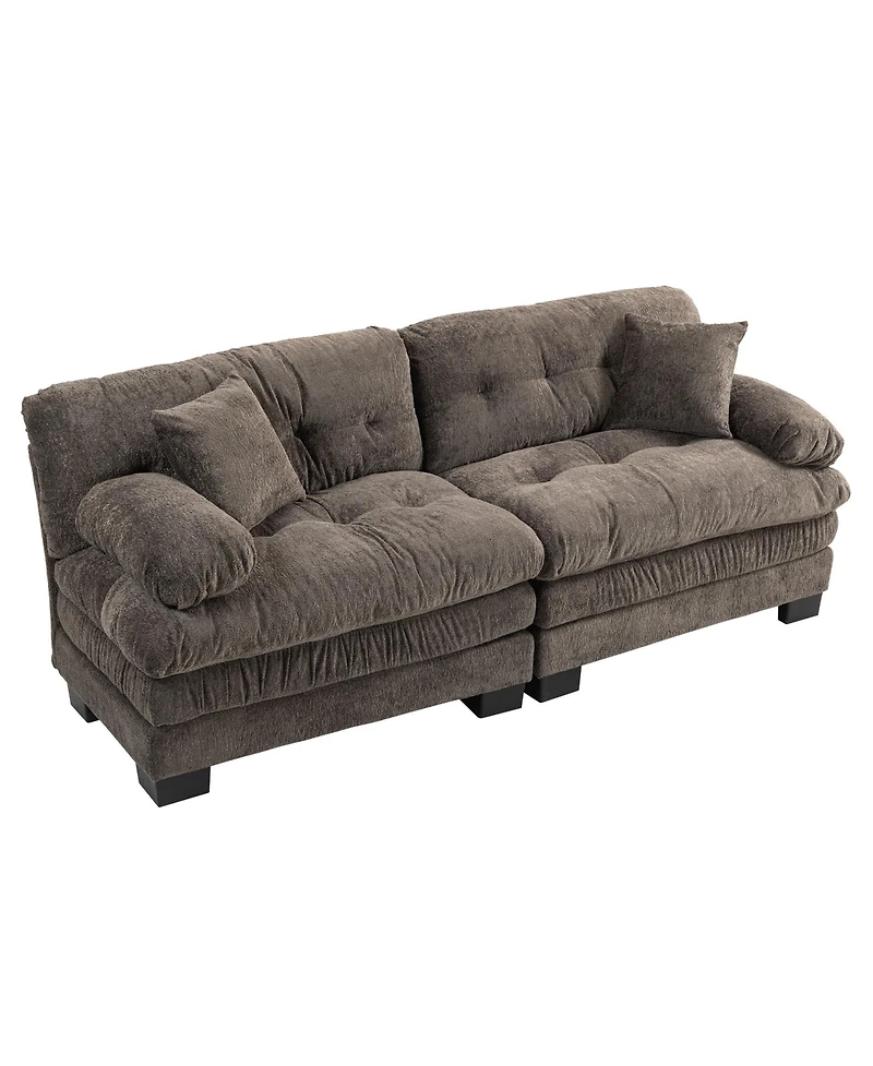 Streamdale Gray Chenille Sectional Sofa Sleeper