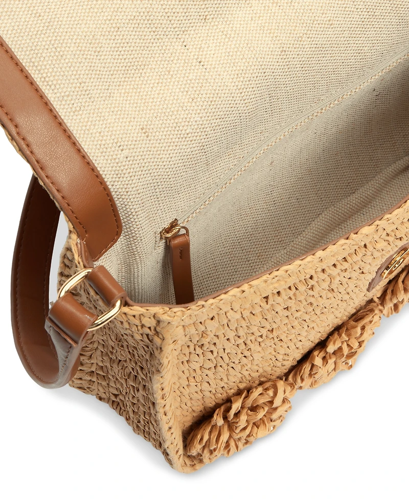 Sam Edelman Phoebe Small Raffia Shoulder Flap Bag