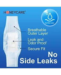 HoneyCare Paw & Dog Bone Print All-Absorb A24 Male Dog Wrap, Large, 100ct
