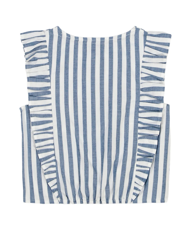 Tommy Hilfiger Big Girls Yarn Dyed Ruffle Top
