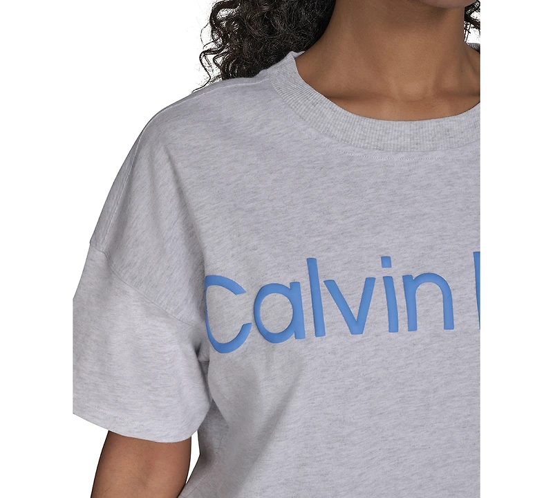 Calvin Klein Performance Women's Cotton Raised Logo Cropped T-Shirt