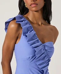 Astr the Label Women's Asymmetrical Ruffled Cotton Mini Dress