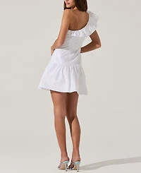 Astr the Label Women's Asymmetrical Ruffled Cotton Mini Dress