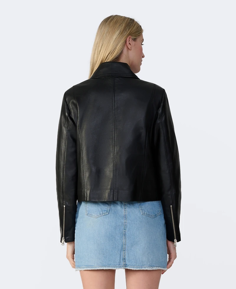 Women's Classic Leather Jacket, Created for Macy's