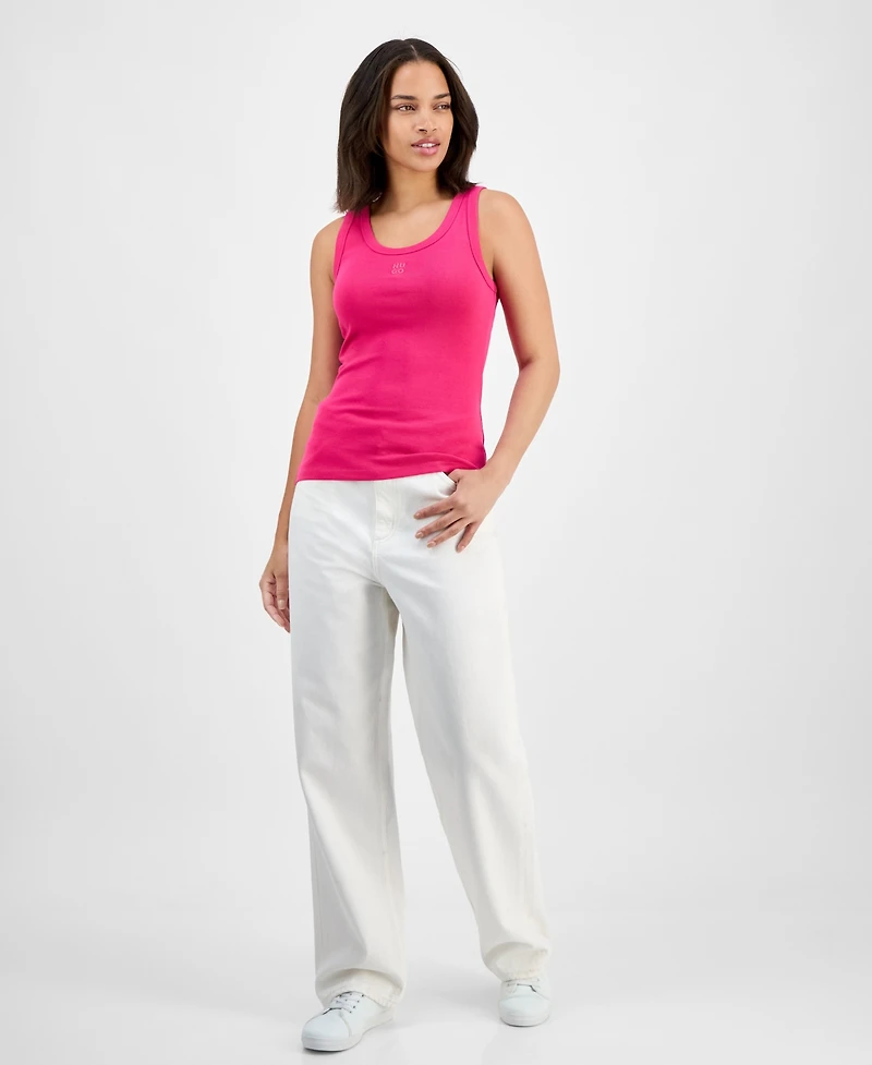 Hugo Women's Logo Scoop-Neck Knit Tank Top