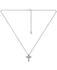 Giani Bernini Cubic Zirconia Cross Pendant Necklace (1/2 c.t. t.w.) in 18k Gold Over Sterling Silver, 16" + 2" extender, Exclusively at Macy's