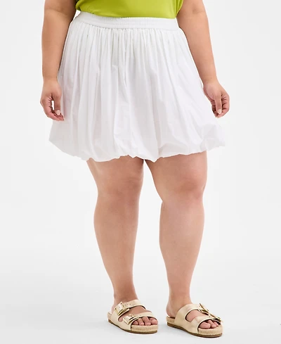 On 34th Trendy Plus Cotton Pull-On Bubble Skirt, Exclusively at Macy's