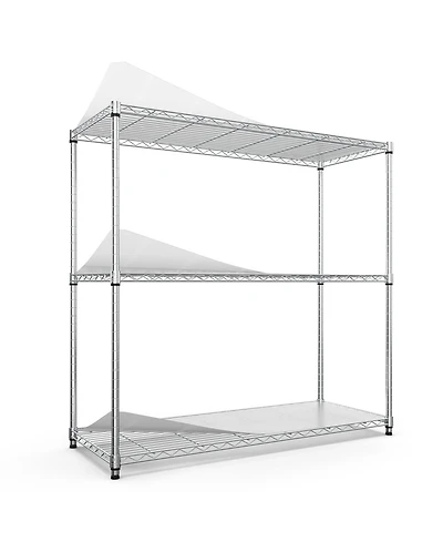 3 Tier Wire Shelving Unit, 1050 Lbs Nsf Height Adjustable Metal Garage Storage Shelves, Heavy Duty Storage Wire Rack Metal Shelves
