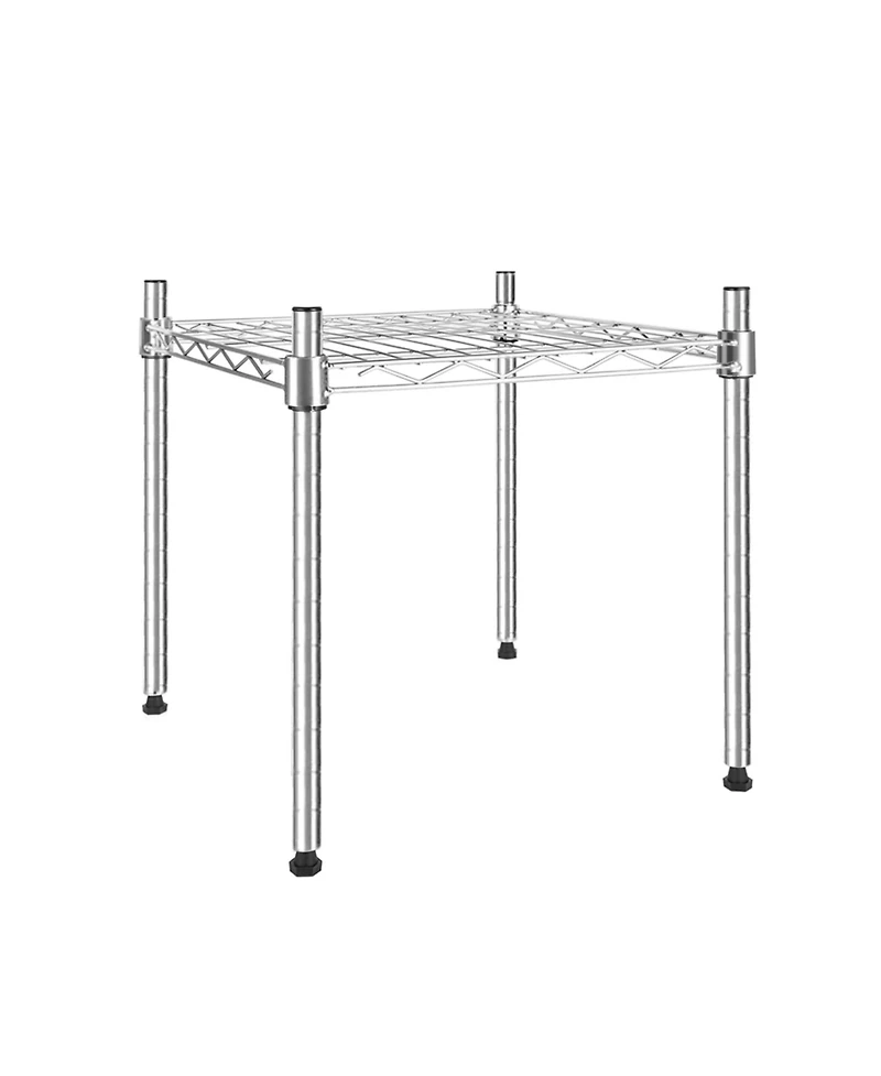 Heavy Duty Shelving Unit, Wire Metal Stackable Storage, 1-Tier Shelf, Chrome, 15" W x 13.8" D x 15" H