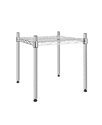 Heavy Duty Shelving Unit, Wire Metal Stackable Storage, 1-Tier Shelf, Chrome, 15" W x 13.8" D x 15" H