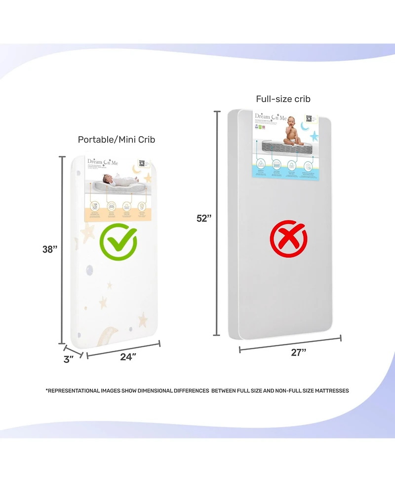 Dream On Me Moonlight Bright Mattress