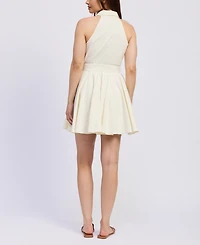 En Saison Women's Ellis Collared Belted Mini Dress