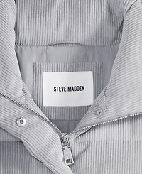 Steve Madden Women's Corduroy Zip-Front Puffer Coat