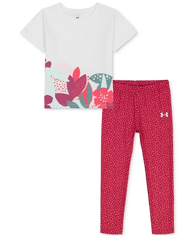 Under Armour Toddler & Little Girls Printed T-Shirt Leggings, 2 Piece Set