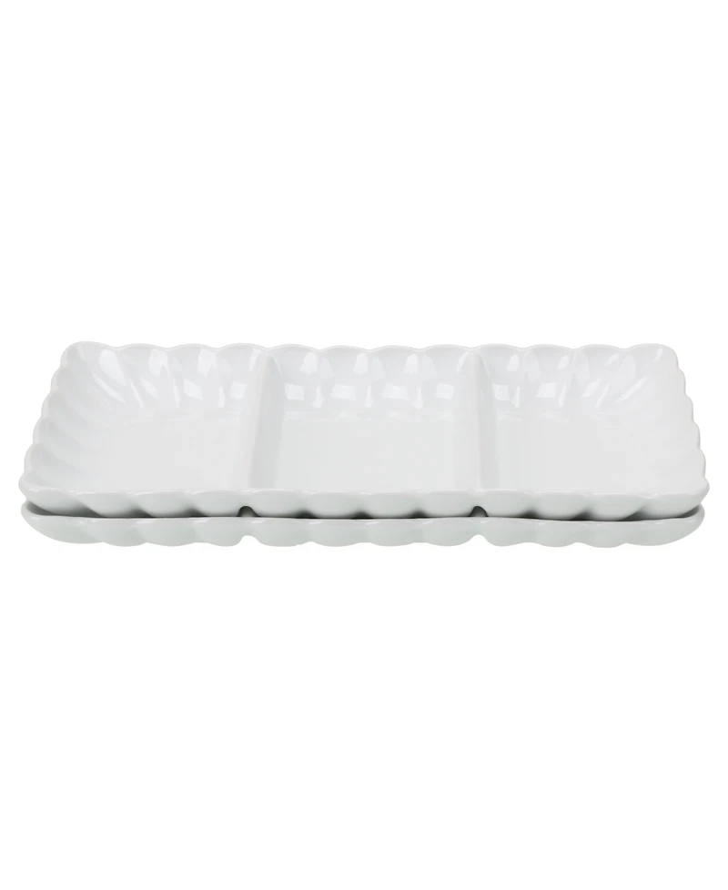 Bia Cordon Bleu Petal Divided Serving Dishes, Set of 2