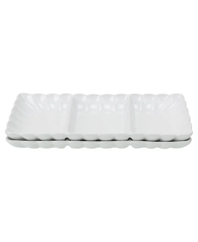Bia Cordon Bleu Petal Divided Serving Dishes, Set of 2