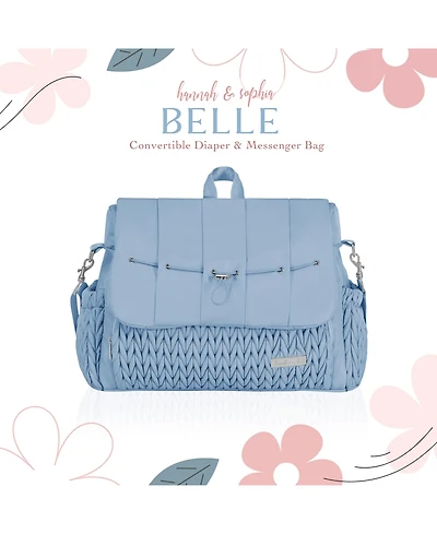 Hannah & Sophia Hannah&Sophia Belle Convertible Diaper Backpack Messenger Bag Moonmist Blue