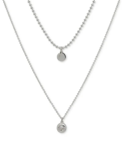Dkny Gold-Tone Crystal & Polished Layered Pendant Necklace, 16" + 3" extender