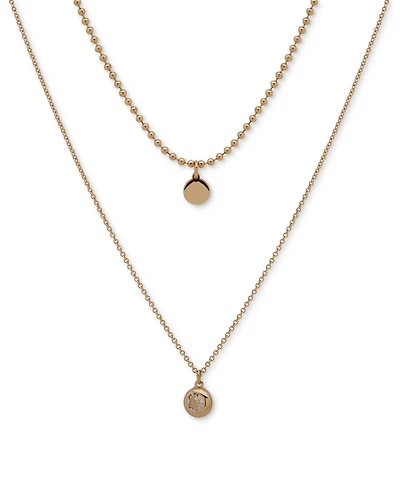 Dkny Gold-Tone Crystal & Polished Layered Pendant Necklace, 16" + 3" extender