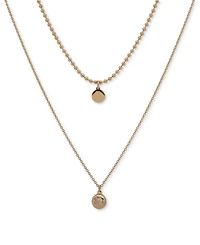 Dkny Gold-Tone Crystal & Polished Layered Pendant Necklace, 16" + 3" extender