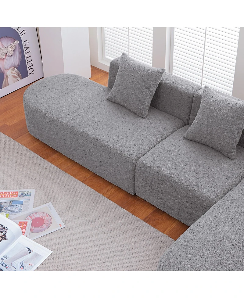 Streamdale Modern L shape boucle Sofa with curved seat (facing right)