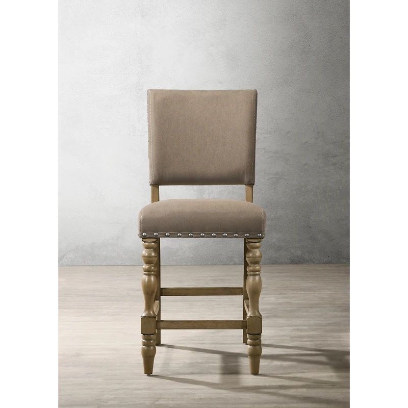 Streamdale Furniture Contemporary Rustic Counter Height Dining Chair Set in Driftwood Finish - Set of 2