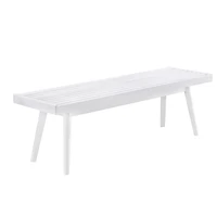Streamdale Furniture Larwich White Solid Wood Slatted Bench