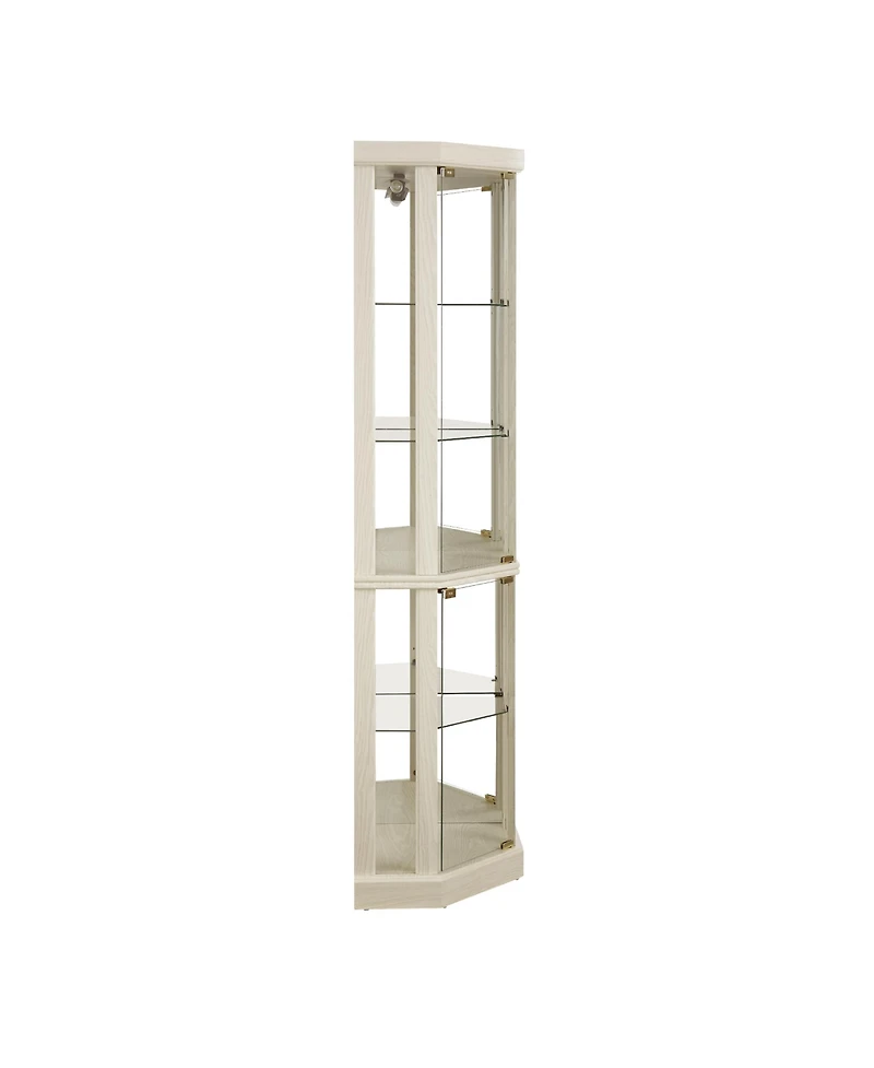 Streamdale Lighted Corner Curio Cabinet for Living Room