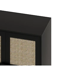 Streamdale 4-Door Rattan Mesh Cabinet for Entryway