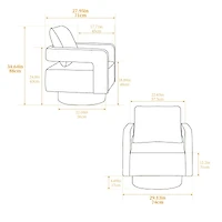 Streamdale Furniture Modern Swivel Accent Chair with Open Back